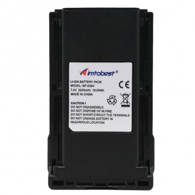 BP232H 7.4V 2250mAh Li-lon Battery Pack Compatible for Icom Radios A14, A14S, F14, F14S, F24/S, F33,F33GT/GS, F43G, F43GT/GS